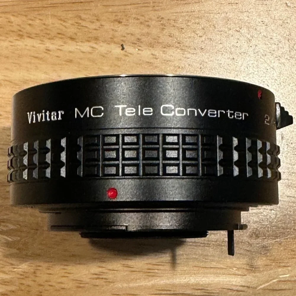 Vintage Vivitar MC Tele Converter Lens 2x-22 Pentax Mount w/ Caps & Case